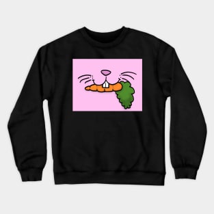 Bunny Mouth With Carrot Face Mask (Pink) Crewneck Sweatshirt